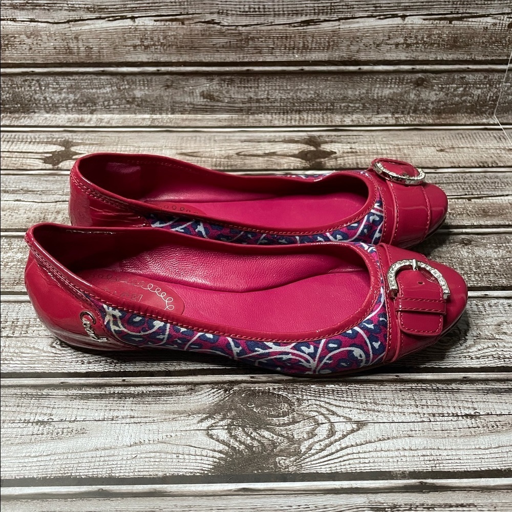 Coach Poppy Leopard/ C Print Flats Size 8